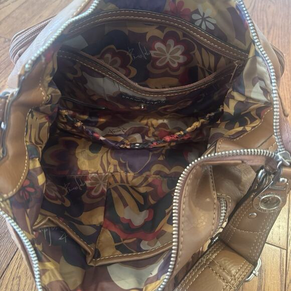 Franco Sarto Brown Faux Leather Handbag Purse Crossbody Shoulder Bag Pockets - Picture 6 of 16